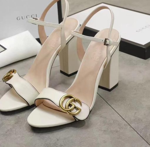 Gucci Double G White Leather Sandal ?453378 A3N00 9022 - Image 2