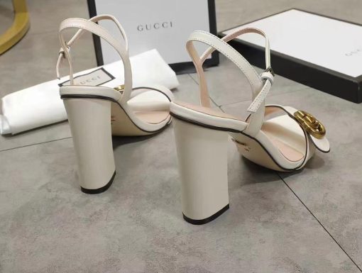 Gucci Double G White Leather Sandal ?453378 A3N00 9022 - Image 3