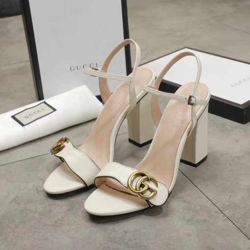 Gucci Double G White Leather Sandal ?453378 A3N00 9022 - Image 5