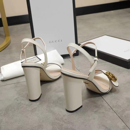 Gucci Double G White Leather Sandal ?453378 A3N00 9022 - Image 4