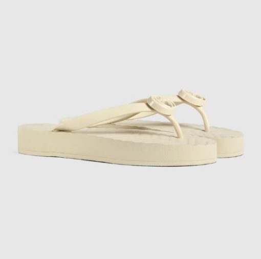 Gucci Women's Chevron Thong White 655463 J8710 9022 - Image 10