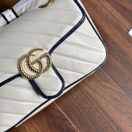 Gucci Marmont In White And Dark Blue 22Cm - Image 3