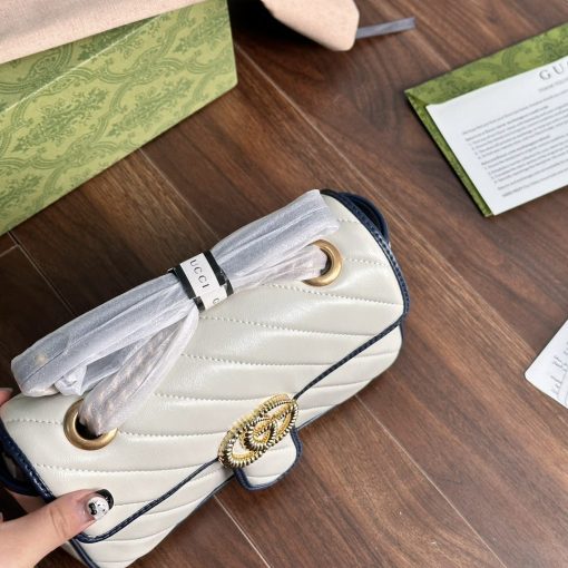 Gucci Marmont In White And Dark Blue 22Cm - Image 6