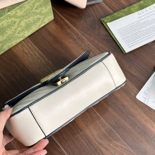 Gucci Marmont In White And Dark Blue 22Cm - Image 5