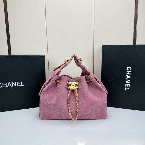Chanel Small 25 Hobo Bag Purple Suede Antique Gold Hardware - Image 2