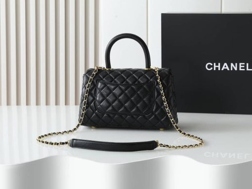 Chanel Coco Handle Black Caviar with Gold Hardware 25 - Image 4