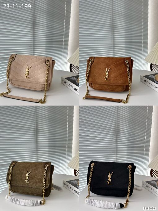 Saint Laurent Suede Nolita Bag Brown 28Cm - Image 3