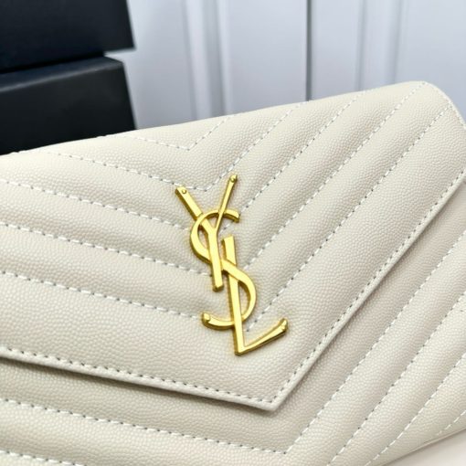Saint Laurent Classic Cassandre Chain Wallet Bag White 24Cm 377828Bow019207 - Image 6