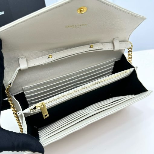 Saint Laurent Classic Cassandre Chain Wallet Bag White 24Cm 377828Bow019207 - Image 10