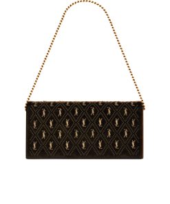 Saint Laurent Kate 99 Studded Shoulder Bag Black 25Cm