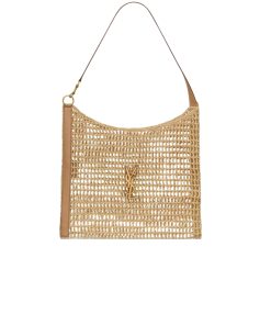 Saint Laurent Oxalis In Raffia Crochet And Leather Naturel 41Cm 773984Gaaeb9718