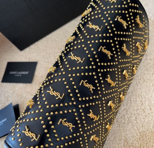 Saint Laurent Kate 99 Studded Shoulder Bag Black 25Cm - Image 5