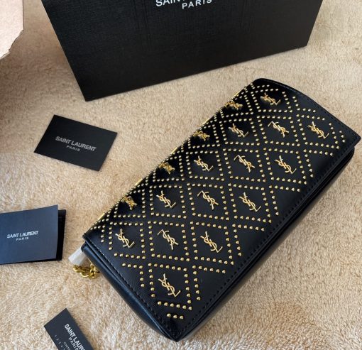 Saint Laurent Kate 99 Studded Shoulder Bag Black 25Cm - Image 6