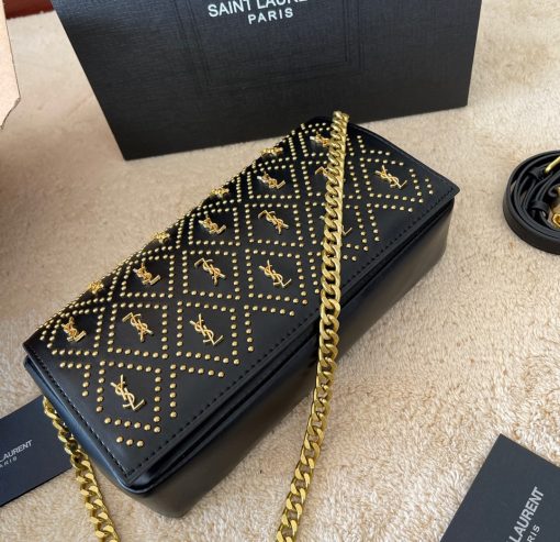 Saint Laurent Kate 99 Studded Shoulder Bag Black 25Cm - Image 7