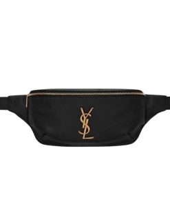 Saint Laurent Belt Bag Ysl Logo Appliqu?D Leather Black 25Cm