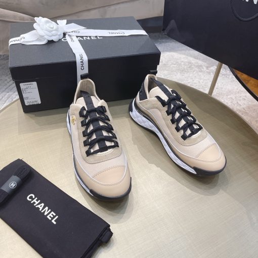 Chanel Logo Low Top Sneakers Ivory G35617 - Image 3