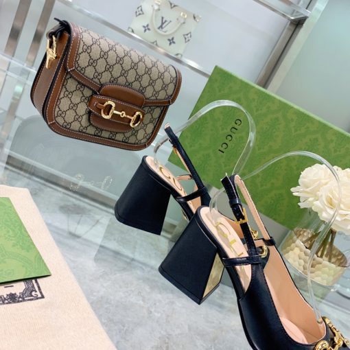 Gucci Women's Mid Heel Slingback With Horsebit Black 643892 C9D00 1000 - Image 4