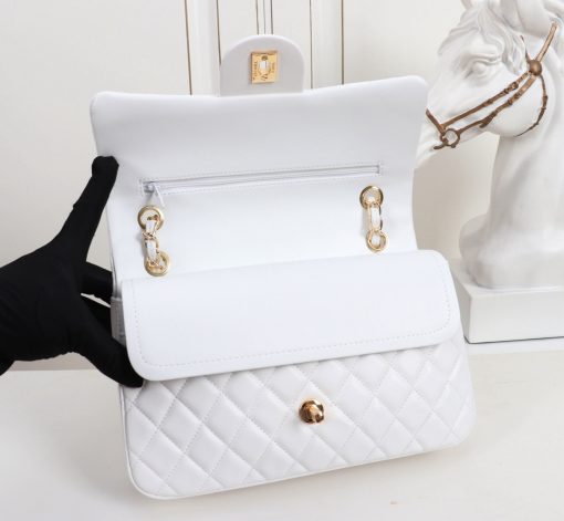 Chanel Classic Mini Flap Gold Hardware White 25Cm - Image 8