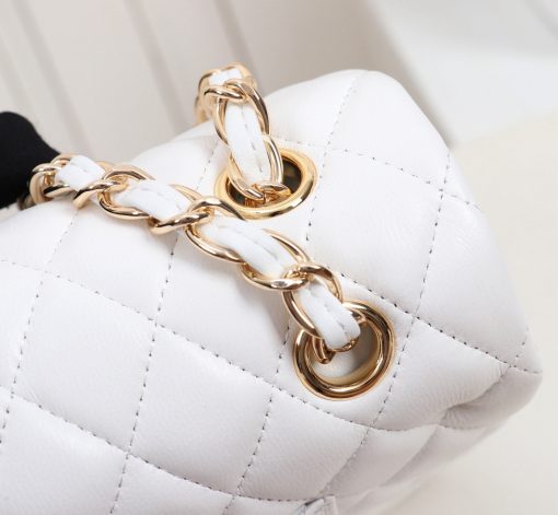 Chanel Classic Mini Flap Gold Hardware White 25Cm - Image 4
