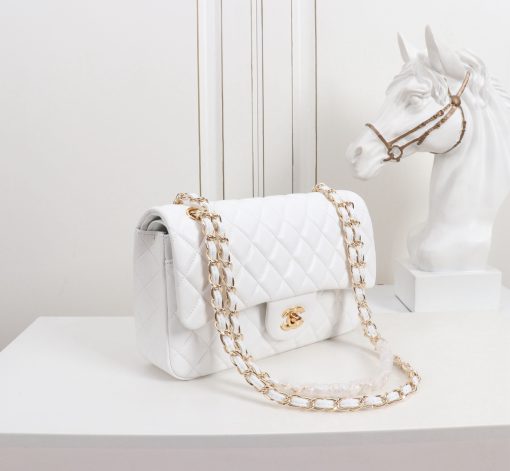 Chanel Classic Mini Flap Gold Hardware White 25Cm - Image 3