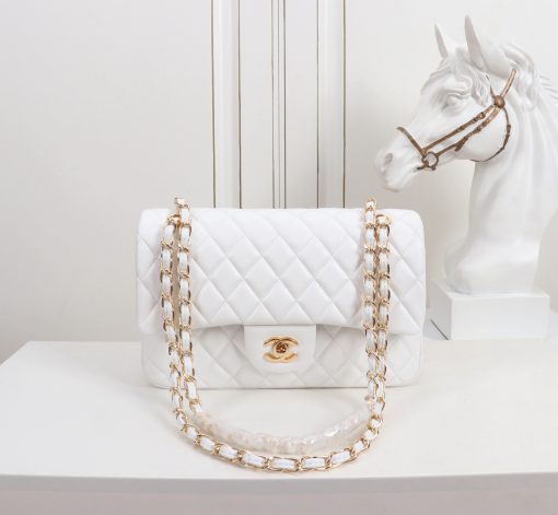 Chanel Classic Mini Flap Gold Hardware White 25Cm - Image 2