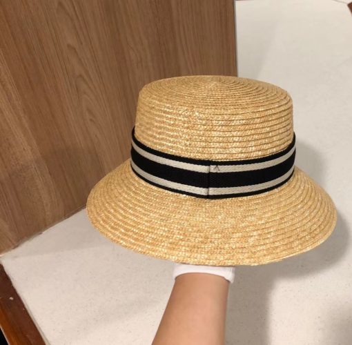 Dior Large Brim Hat With Black Band - Image 3