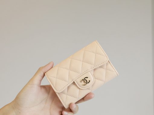 Chanel Classic Card Holder Wallet Beige Ap0214 - Image 9