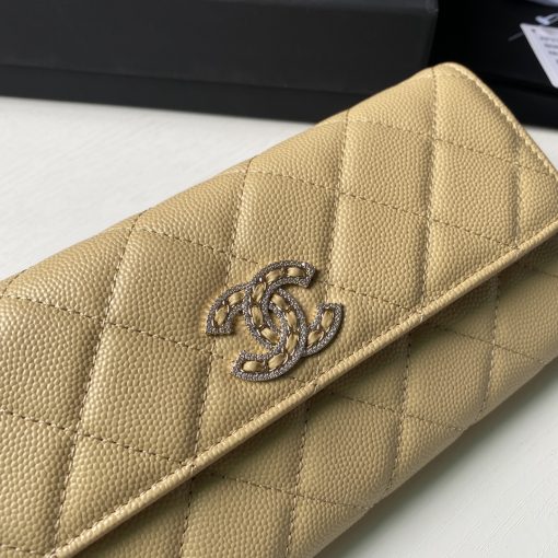Chanel Long Flap Wallet Beige Ap0955 - Image 7