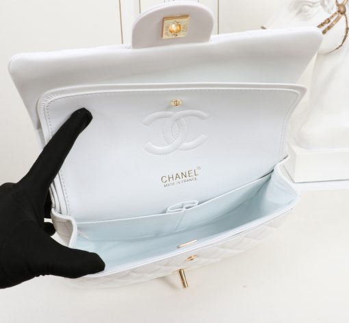 Chanel Classic Mini Flap Gold Hardware White 25Cm - Image 10