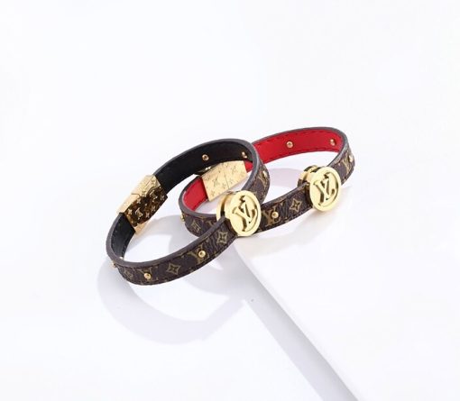 Louis Vuitton LV Monogram Circle Gold Tone Reversible Bracelet - Image 3