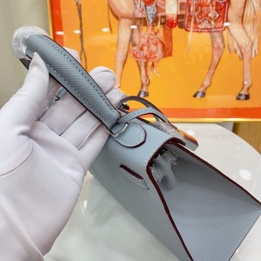 Hermès Kelly 25 Sellier HSS Verso Bleu Electrique Epsom Palladium Hardware - Image 10