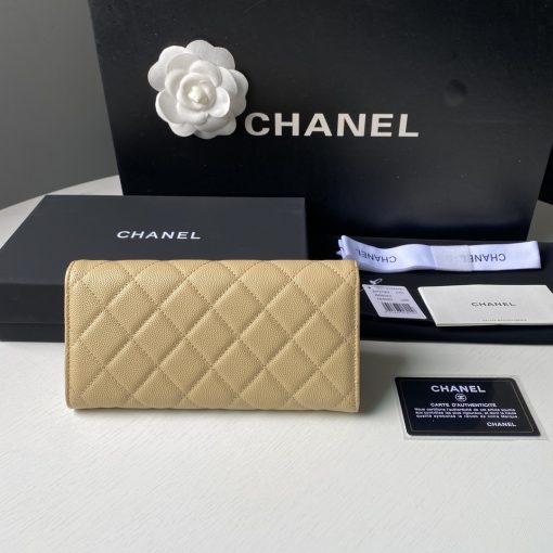 Chanel Long Flap Wallet Beige Ap0955 - Image 8