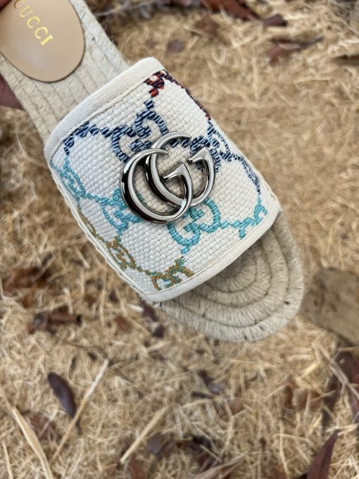 Gucci Women's Gg Espadrille Slides 678037 Uft70 8470 - Image 4