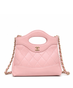 Chanel Shopping Bag Shiny Lambskin Pink 19Cm As4854 B16220 Nw784