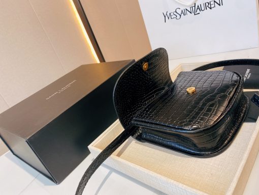 Saint Laurent Kaia Small Embossed Leather Black Bag 18Cm - Image 6