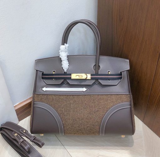 Hermès 25cm Birkin Go Team Ebene Swift Feutre Gold Hardware - Image 4