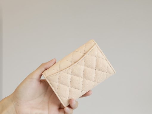 Chanel Classic Card Holder Wallet Beige Ap0214 - Image 8