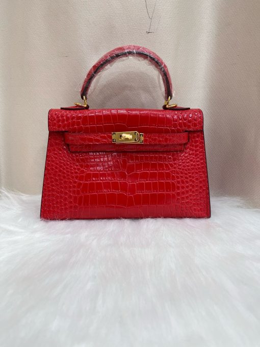 Hermès Kelly 20 Braise Shiny Alligator Gold Hardware - Image 4