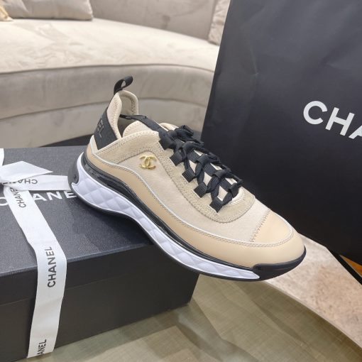 Chanel Logo Low Top Sneakers Ivory G35617 - Image 4