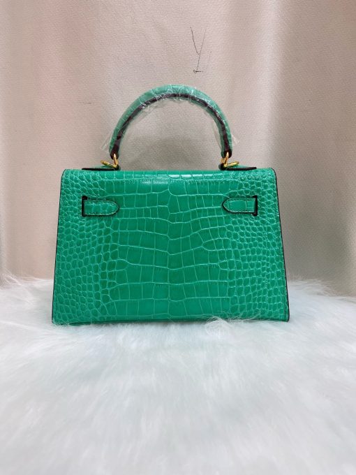 Hermès Kelly 20 Mississippiensis Lisse Vert Jade - Image 5