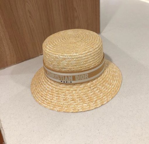 Dior Large Brim Hat With Pink Band - Image 3