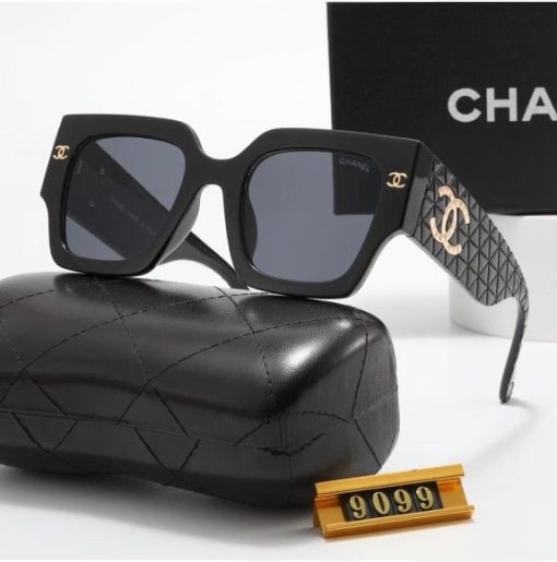 Chanel Square Black Quilted Sunglasses - Image 2