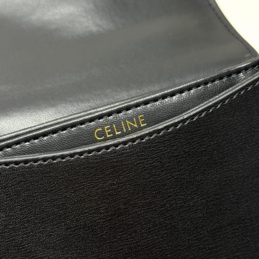 Celine Mini Besace Clea In Shiny Calfskin Black 15Cm 10L063Etz 38No - Image 9