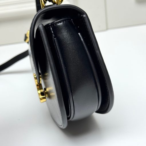 Celine Mini Besace Clea In Shiny Calfskin Black 15Cm 10L063Etz 38No - Image 8