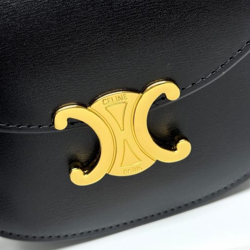 Celine Mini Besace Clea In Shiny Calfskin Black 15Cm 10L063Etz 38No - Image 3