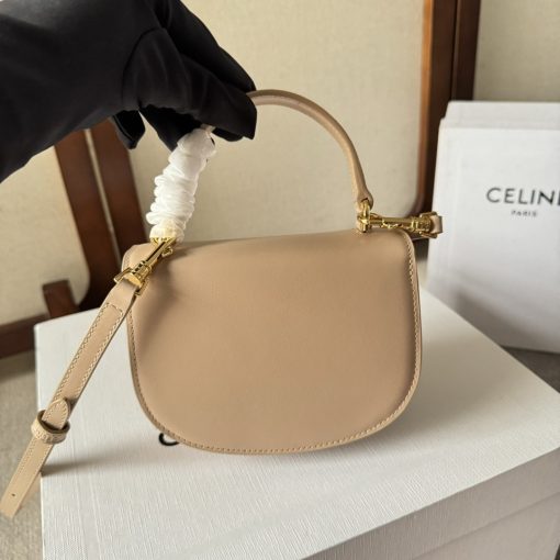 Celine Mini Besace Clea In Shiny Calfskin Nude 15Cm 10L063Etz 03Nd - Image 8