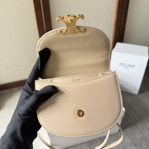 Celine Mini Besace Clea In Shiny Calfskin Nude 15Cm 10L063Etz 03Nd - Image 4