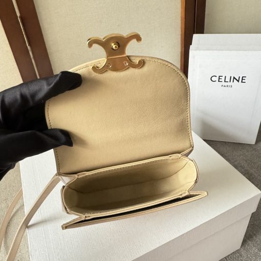 Celine Mini Besace Clea In Shiny Calfskin Nude 15Cm 10L063Etz 03Nd - Image 3