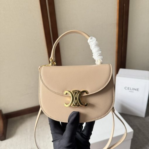Celine Mini Besace Clea In Shiny Calfskin Nude 15Cm 10L063Etz 03Nd - Image 2