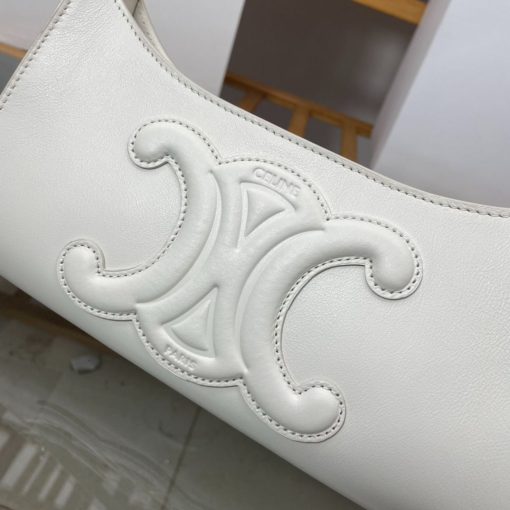 Celine Cuir Triomphe Bags In Smooth Calfskin White 198153 - Image 7
